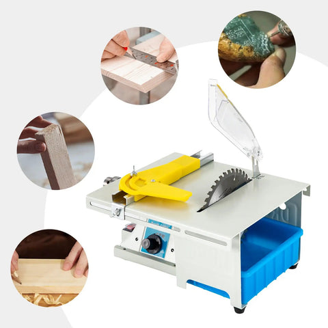 5 In 1 Mini Lapidary Saw And Polishing Kit With 750W Gem Jewelry Grinder, featuring components for cutting and polishing.