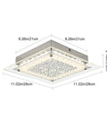 11 Inch LED Ceiling Light Fixture Flush Mount With Crystal Design For Bedroom Living Room Hallway And Entryway Modern Energy Saving Ceiling Lamp Ideal For Eco Friendly Homes With Lit Crystal Glow And Soft White Illumination, side view with dimensions