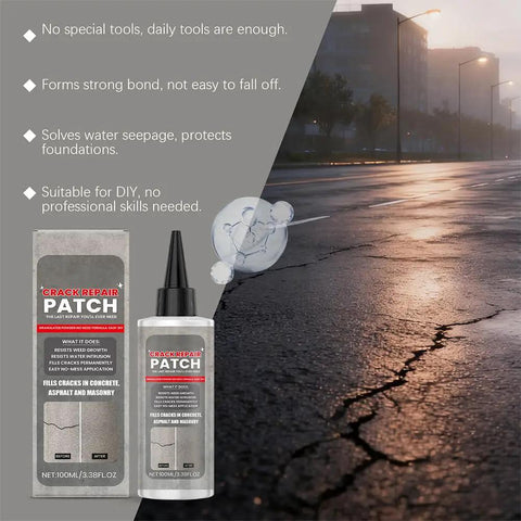 Heavy Duty Crack Fill Patch For Concrete Asphalt And Masonry Driveways in a bottle, ideal for easy DIY hairline crack repairs.