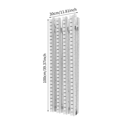 Collapsible Conveyor Roller Table Foldable Unpowered Belt System with Four Wheel Rows shown folded, size 11.81 x 39.37 inches