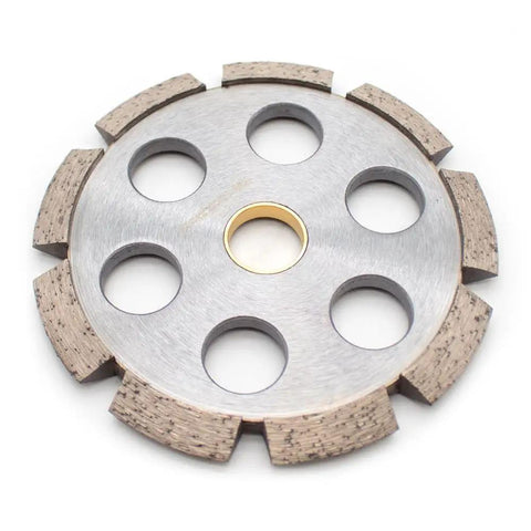 V Shaped Diamond Grooving Wheel For Concrete And Stone Saw Blade With Precision Slotting And Floor Grooving Tool For Expansion Joints Cable Routing And Drainage 125X10X22.23MM with visible circular segments.