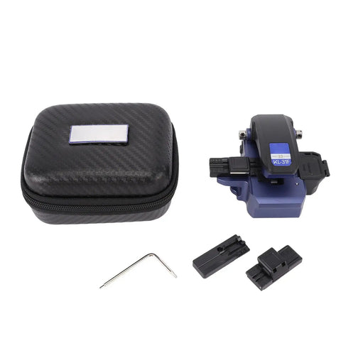 Optical Fiber Cleaver Auto Return 3 In 1 Fiber Optic Cutting Tool With Precise CNC Aluminum Alloy Build For 250um 900um 3.0mm Single Core And 2 To 12 Core Multi Fiber Cables, case and accessories