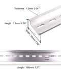 Set Of 20 Slotted Aluminum DIN Rail Pieces RoHS Compliant 7.5 Inch Long 35mm Wide 7.5mm High Heavy Duty Modular Electric Rail