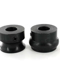 Five Eighths Inch Round Bead Roll Dies Set for bead rollers with twenty two millimeter shafts, black oxide coated, side view