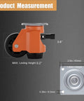 Dimensions and details of Plate Caster Leveling Wheels With Ratchet Handle Height Adjustable Plate Casters Set Of 4 For Industrial Use