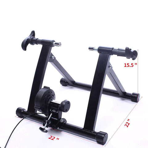 Beefy Steel Bike Trainer Stand With Front Wheel Riser Block Quiet Magnetic Bicycle Trainer For Home Workouts Stable Floor Protection