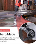 Electric Drill Metal Cutting Shears For Iron And Tin Plates No Hassle Labor Saving Retrofit Tool cutting through metal sheet