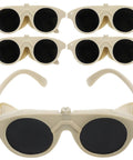 Heavy Duty Welding Goggles 5 Pack in beige with black lenses, designed for eye protection against hot sparks and grinding.