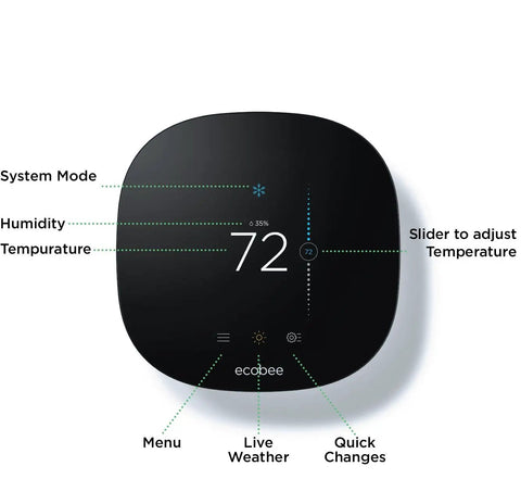 3 Lite Wi Fi Thermostat With Alexa Voice Control For Hands Free Comfort, showing digital display and adjustment features