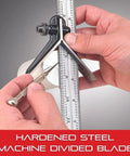 Person using Metal 6 Inch Combination Square With Center Head And Square Head Hardened Steel Cast Iron Construction 4R Graduation tool