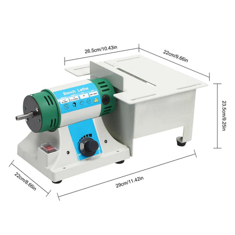 All In One Lapidary Saw And Grinder Kit For DIY Jewelry Making 110V Mini Table Saw Polisher with dimensions and rotary knob