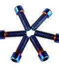 M6x12mm Allen Hex Bolts Set In Stainless Steel With Titanium Burnt Blue Finish For Bikes Motorcycles And Cars 6 Pack