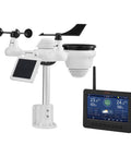 7 In 1 Wi Fi Solar Weather Station with 7 Inch Color Display for indoor outdoor monitoring of temperature, humidity, wind.