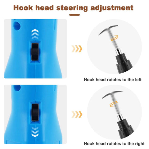 Electric Rebar Tying Machine Mini Rebar Tier Gun With 2600 mAh Battery showing adjustable steering hook direction