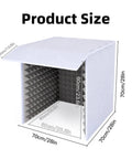Dimensions of Portable Vocal Booth With Foldable Soundproof Isolation Shield, 70cm x 60cm, compact design for easy setup.