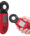 Handheld Illuminance Meter With Digital Lux Readout For Accurate Lighting Measurements, Portable Illuminometer in hand
