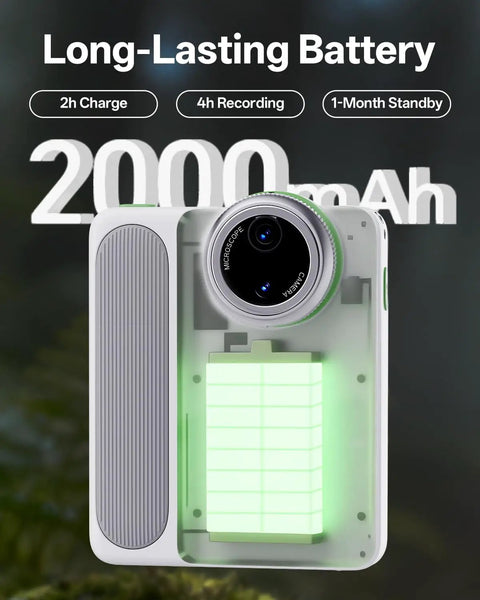 4K Digital Camera With 400X Microscope, 12.3MP BSI CMOS, Autofocus, 3.5 Inch LCD, Compact Point And Shoot For Photography, Cool Kid Friendly Gift For Curious Minds And Young Explorers, front view with 2000mAh battery