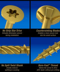 Beefed Up Exterior Wood Screws 8 By 1 And A Quarter Inch Deck Screws For Outdoor Projects Bronze Finish features showcase.