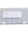 1520Pcs SMD Electrolytic Capacitor Kit With 36 Values From 1uF To 1000uF Aluminum Storage Box Pro Grade Gear For Automotive DIY Electronics Networking And Lighting Projects, clear plastic box with capacitors visible inside