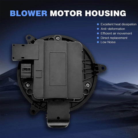Front HVAC Blower Motor With Brushless Design OEM Replacement For Ford And Lincoln Vehicles, rear view of housing