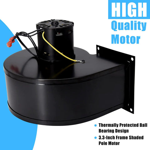 Replacement PU-4C447 Convection Blower For Englander And England Pellet Stoves 2002 To Present with black sealed motor