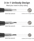 3 In 1 Allen Wrench Set Built Tough For DIY Projects And Bike Repair with 6mm, 5mm, 4mm hex wrenches shown in unibody design
