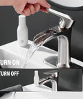 Brushed Nickel Waterfall Bathroom Faucet for Sink With 4 Inch Deck Plate Single Hole Or 3 Hole Setup Farmhouse RV Brass Faucet Easy Install Anti Splash Filtered Spout Modern Bathroom Upgrade in use