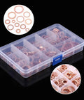 Killer Copper Flat Washers 280 Pcs Set 12 Sizes Screws Bolts Fasteners Storage Case High Conductivity Electrical Grounding Thermal Dissipation Pro Gear Current Flow Durable Reliable Perfect For Diy Pros, copper washers in organizer case