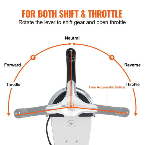 Boat Throttle Control Kit for Mercury 2 Stroke Outboard Top Mounted Remote Control Box With Power Trim Switch Marine Throttle Gear Box Easy Install Durable Aluminum Construction