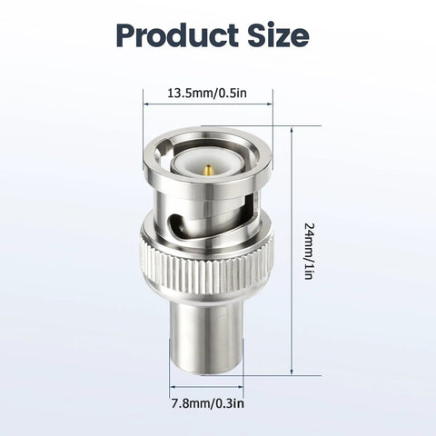 Product size of 50 Ohm BNC Terminator Caps 20 Pack Protective Plugs For VNA And Signal Analyzers Coax Cable Ends Seal