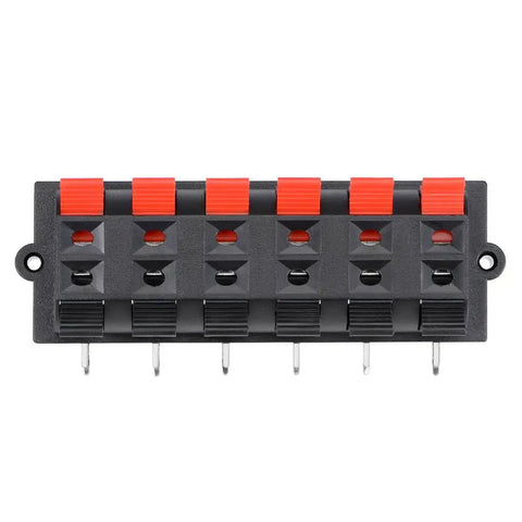 12 Way Jack Socket Spring Push Release Connector Speaker Terminal Strip Block For DIY Speaker Builds And Upgrades, 12 Pins