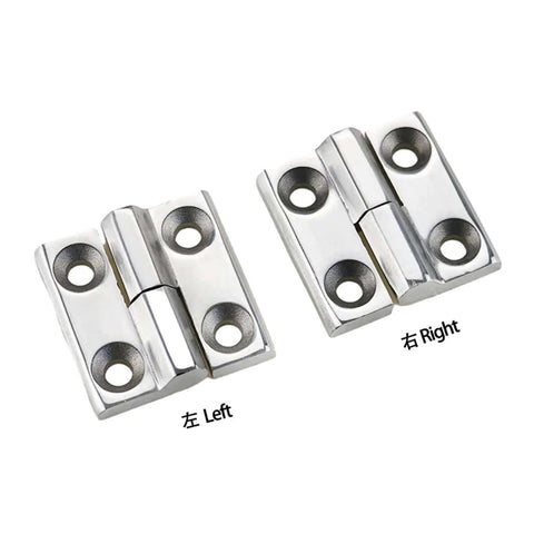 Heavy-Duty 304 stainless steel detachable hinge pair, polished finish, left and right halves.
