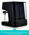 Top Shelf Espresso Machine Featuring A Bright Lcd Screen And Heavy Duty Steam Wand For Pulling Silky Shot Perfection And Rich Houseblend Favorites Whenever You Wanna Sip, showing 73 oz detachable tank.