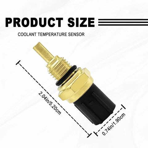 SYudwen engine coolant temperature sensor with brass threaded body and black plastic connector, 2.04 in long.
