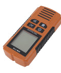 FTVOGUE 5-in-1 Wall Scanner Stud Finder with LCD Display in yellow, showing buttons and screen for scanning tasks.