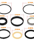 Hydraulic Cylinder Seal Kit For Case Loader Tilt Bucket Rebuild G109456 G105550 1.5 Inch Rod 2.5 Inch Bore detailed components.