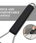 Close-up of thick comfortable handle of Three Piece Grater And Zester Set With Fine Coarse And Extra Coarse Holes Stainless Steel