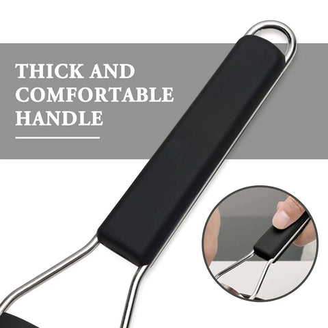 Close-up of thick comfortable handle of Three Piece Grater And Zester Set With Fine Coarse And Extra Coarse Holes Stainless Steel