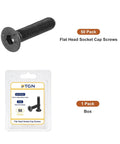 M3-0.5x16mm Flat Head Socket Cap Screws 50 Pack Hex Socket Countersunk Bolts Full Thread Carbon Steel Black Oxide in packaging