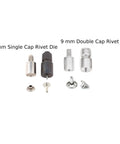 9mm single and double cap rivet dies from Leather Hand Press Kit For Setting Rivets, Eyelets, And Snap Buttons