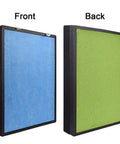 Front and back view of 4 In 1 Replacement Filter For HSP002 Smart True HEPA Air Purifier 2.0 With Pre Filter HEPA Activated Carbon With Zeolite And Cold Catalyst Compare To HF02 Keep Your Air Fresh And Your Lungs Happy