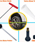 Tire Valve Stem Removal And Core Replacement Tool Kit With hook, tube, puller, TR413; car tire serviced without removal