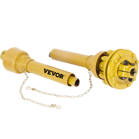 Badass Heavy Duty Series Four PTO Shaft 1-3/8 Inch Six Spline Both Ends with universal joint and slip clutch for tractors.