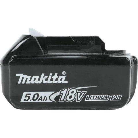 Side view of 18V LXT Lithium-Ion Battery And Charger Starter Pack 5.0Ah, Fast 45 Minute Charge, LED Battery Level Indicator