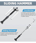 Diagram showing sliding hammer and counterstay from 16 Piece Inner Bearing Puller Set For Auto Wheel Bearings, No Fuss Blind Bearing Removal Tool Kit.