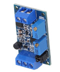 Current To Voltage Converter Module With Dial In Zero And Full Scale Adjustments Plus Wide Supply Range For Smooth Signal Monitoring and Bulletproof Electrical Projects, PCB with blue connectors.