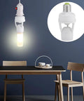 Auto On Off PIR Motion Sensor Light Socket For E27 Bulbs With 360 Degree Detection And Adjustable Sensitivity Infrared Lamp Holder For Bathroom Hallways Stairs Doors And Garage No Fuss Setup, white plastic, hanging E27 bulb