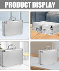 Tough As Nails Aluminum Storage Case With Secure Snap Latch And Plush Foam Padding For Guarding Cameras Cosmetic Kits And Power Tools On Weekend Getaways While Rolling Out, viewed from multiple angles.