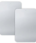 Set Of Two Hella Durable White Aluminum Sign Blanks 18 X 12 Inch, brushed finish, ready for customization, displayed together.