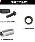 Transmission Shifter Seal Remover And Installer Tool DIY Friendly For Turbo 300 350 400 700-R4 4L60 200-4R 200C 350C 425 475 Includes Replacement Seal Kit And Guide For Quick Safe Seal Removal And Installation. kit parts